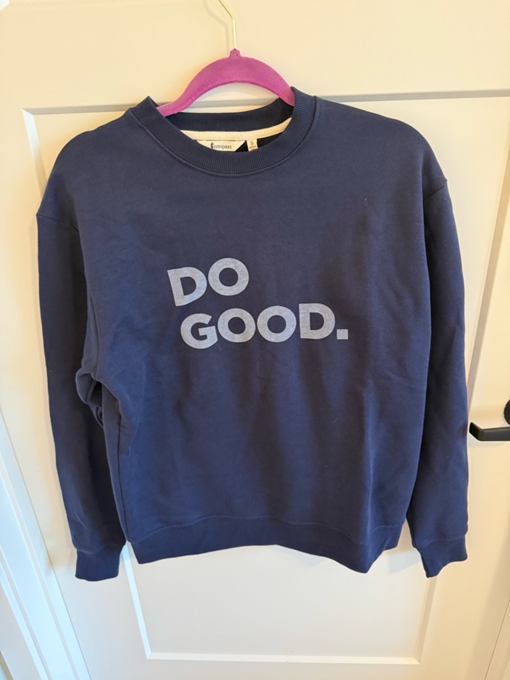 Cotopaxi Do Good Organic Crew Sweatshirt | Navy Graphic Pullover | Men’s Small
